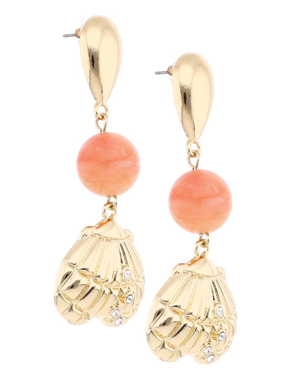 Aretes largos de corazón con acabado brillante 2