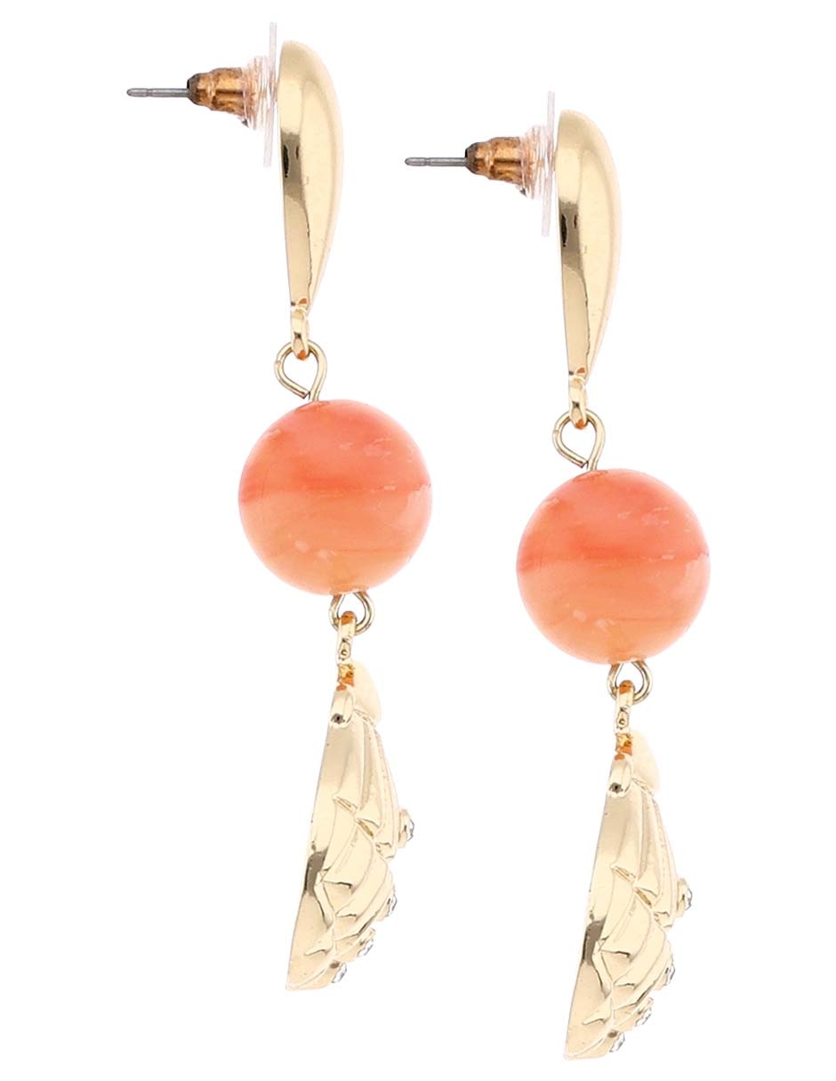 Aretes largos de corazón con acabado brillante 3