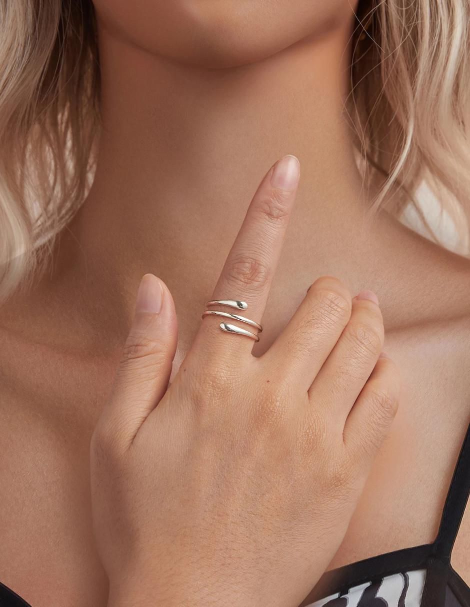Anillo de gota Beauty P 925 de plata pulido 2