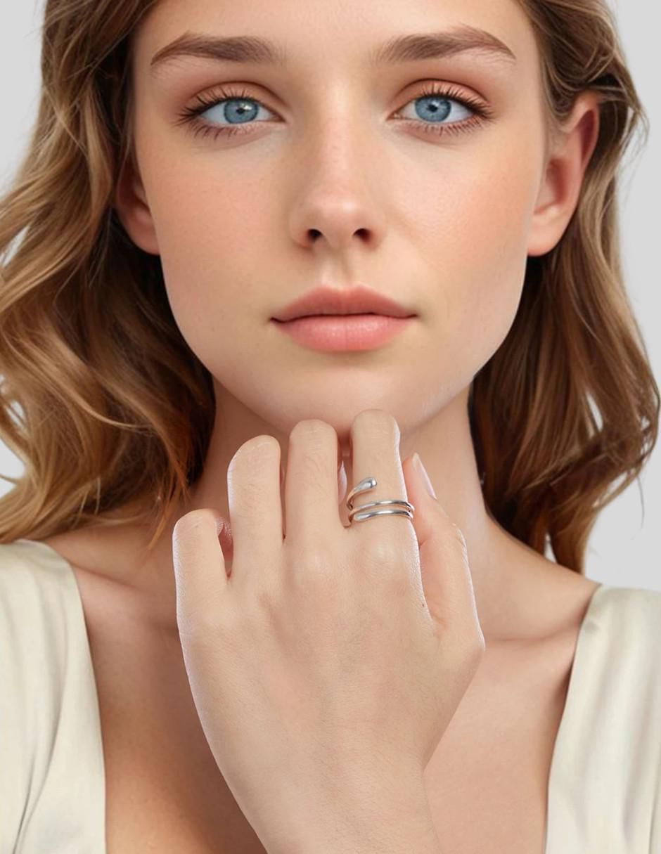 Anillo de gota Beauty P 925 de plata pulido 3