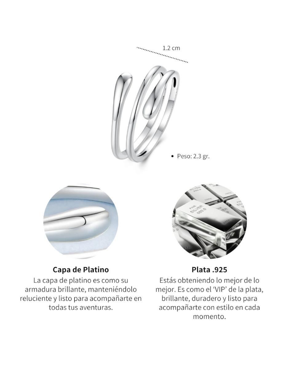 Anillo de gota Beauty P 925 de plata pulido 4