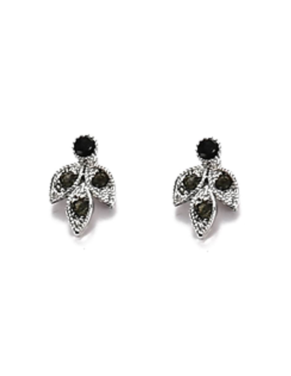 Aretes y collar de metal cristal 2