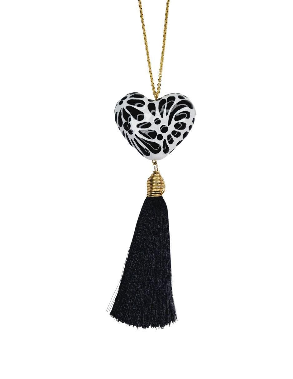 Collar de corazón Talavera 24 K