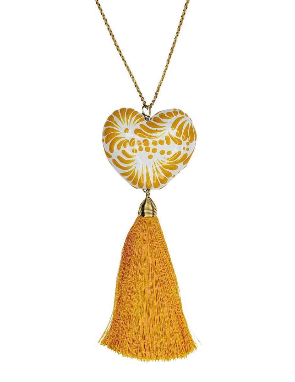 Collar de corazón Talavera 24 K