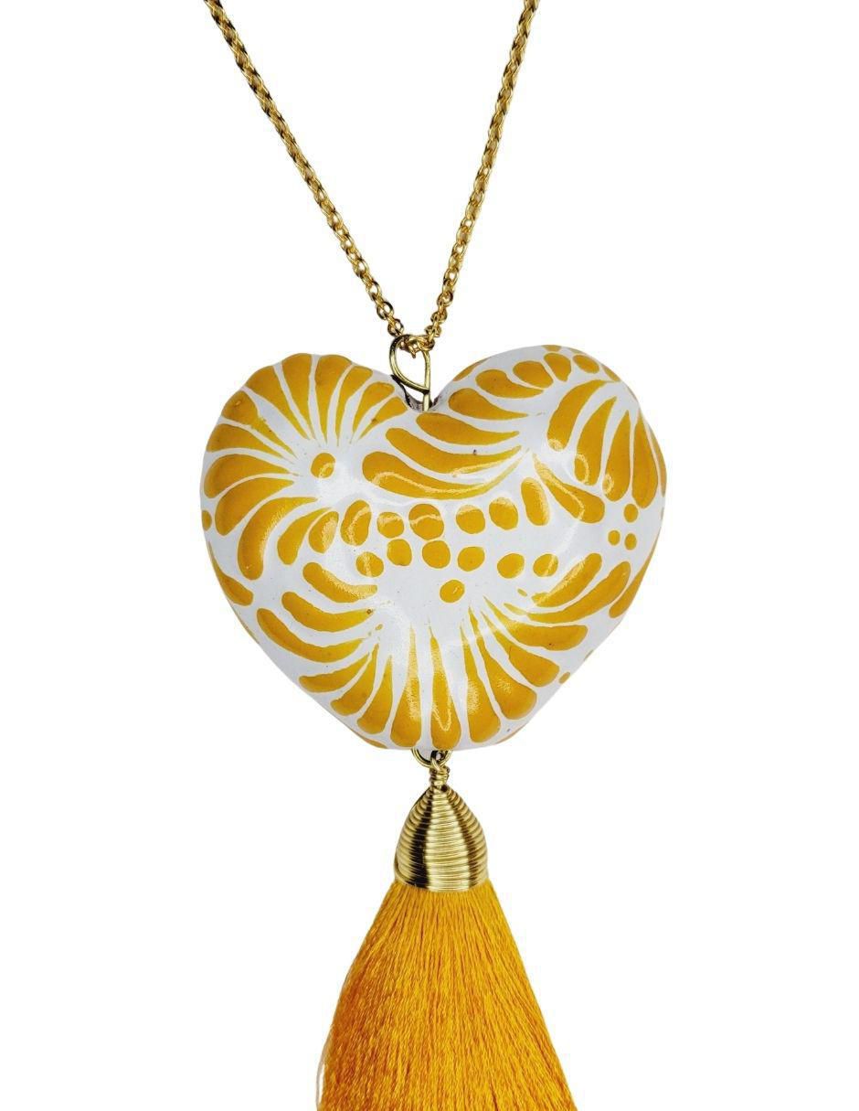 Collar no aplica "de (si aplica)" corazón maria rayuela talavera "de" estaño 24 k