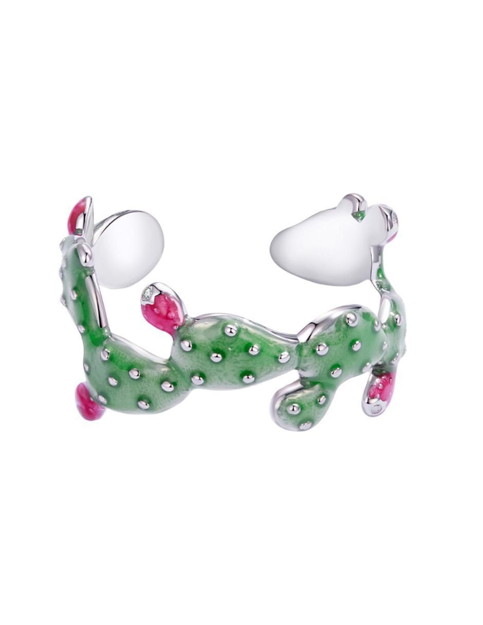 Anillo de nopal Raíces P 925 de plata pulido