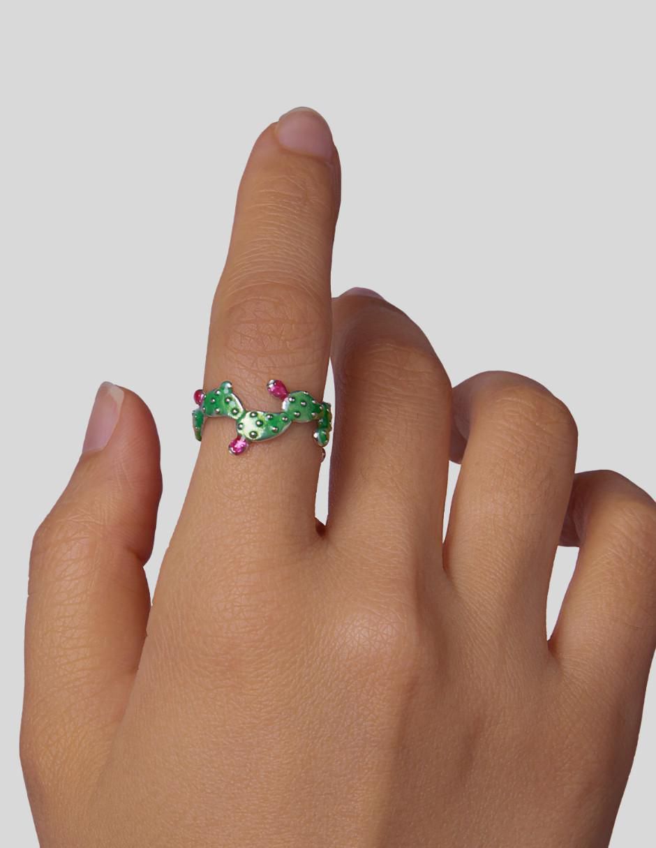 Anillo de nopal Raíces P 925 de plata pulido 2