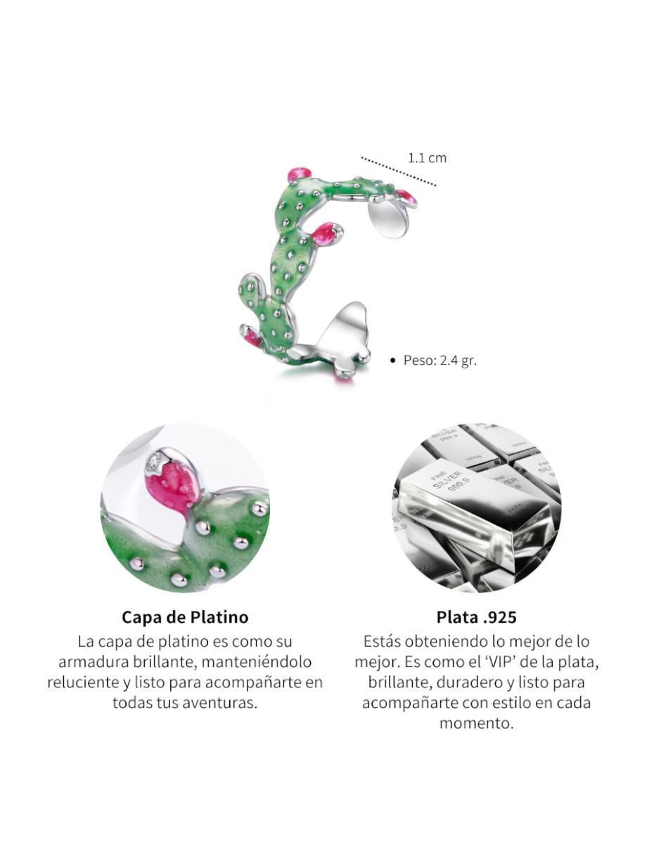 Anillo de nopal Raíces P 925 de plata pulido 4