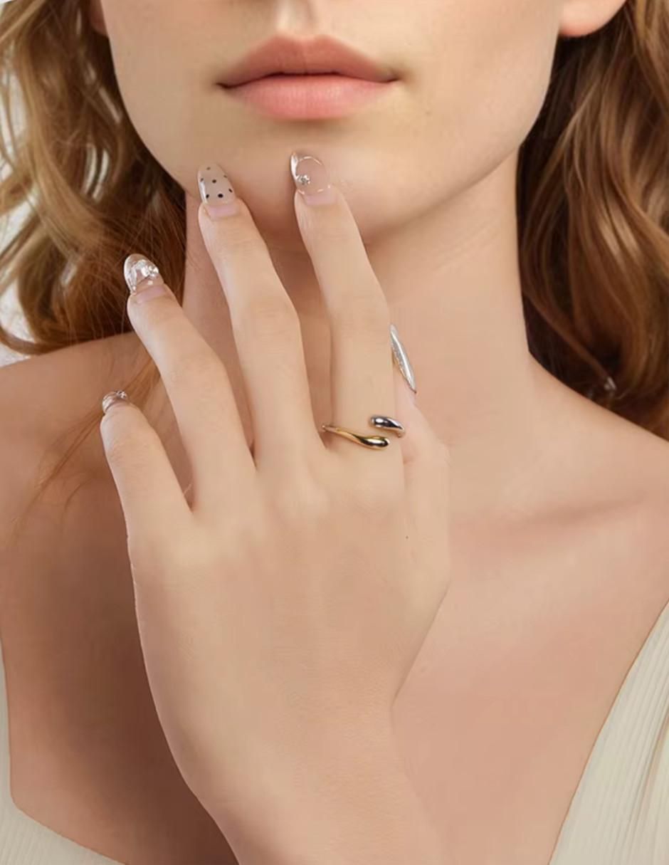 Anillo de gota Beauty P 925 de plata pulido 3