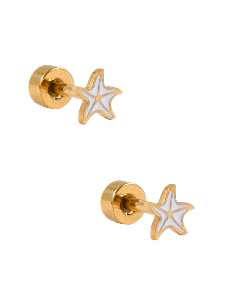 Broqueles de estrella con acabado brillante 2