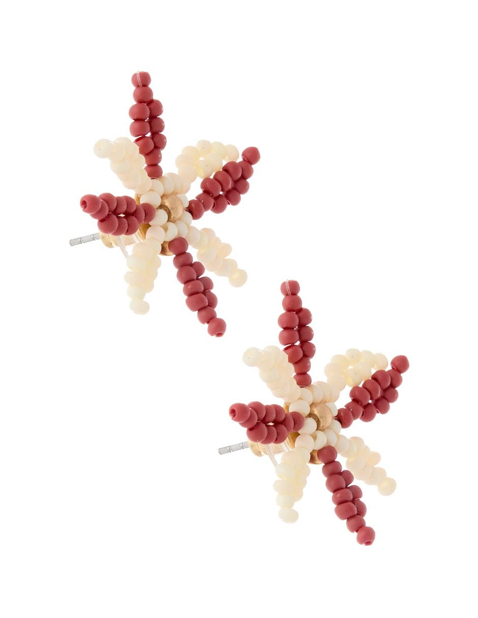 Aretes de flor con acabado brillante 2