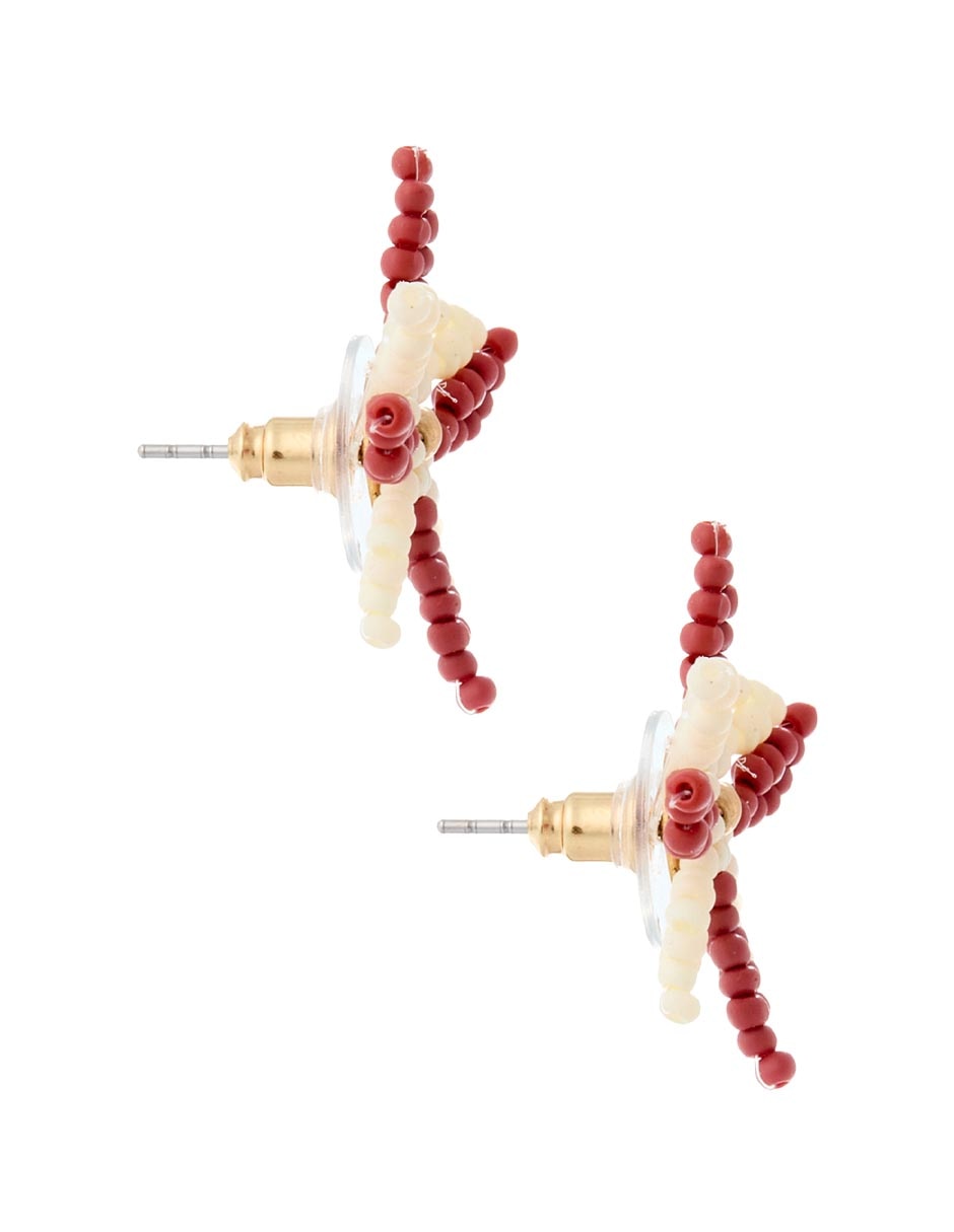 Aretes de flor con acabado brillante 3