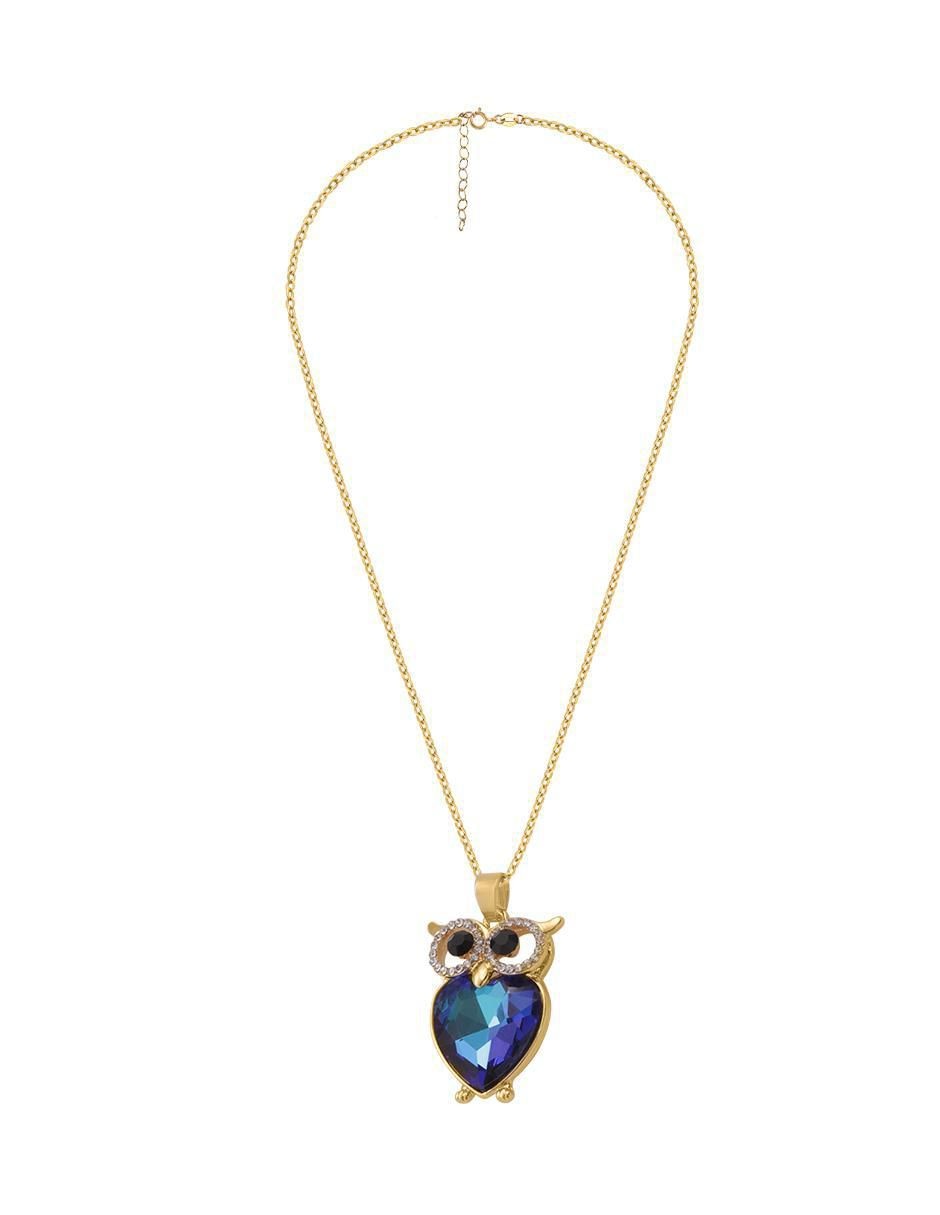 Collar con dije búho 18 K 2