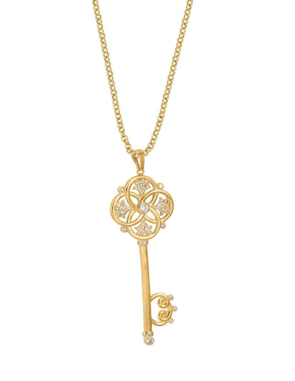 Collar con dije de llave 18 K Collar con dije de llave 18 K