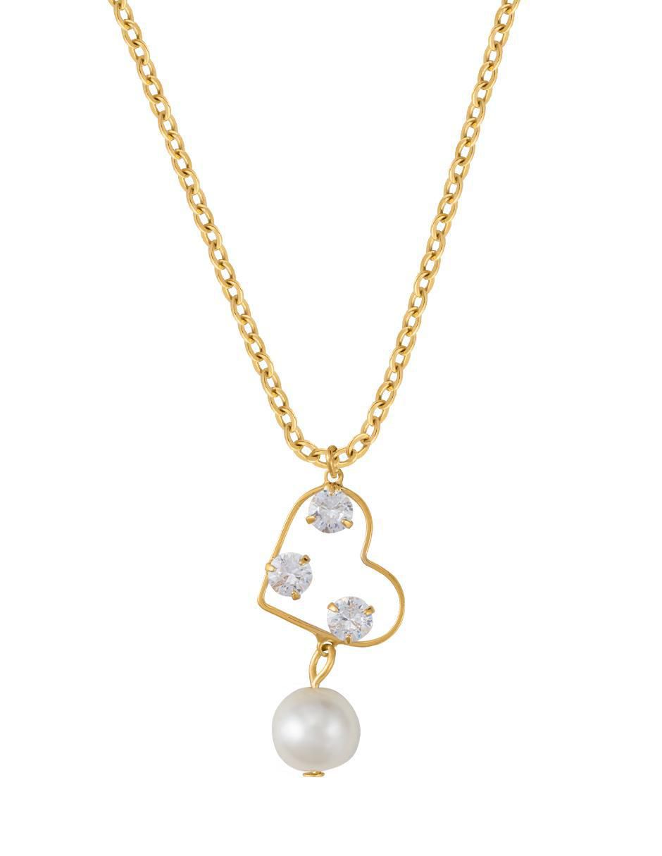 Collar con dije de corazón 18 K