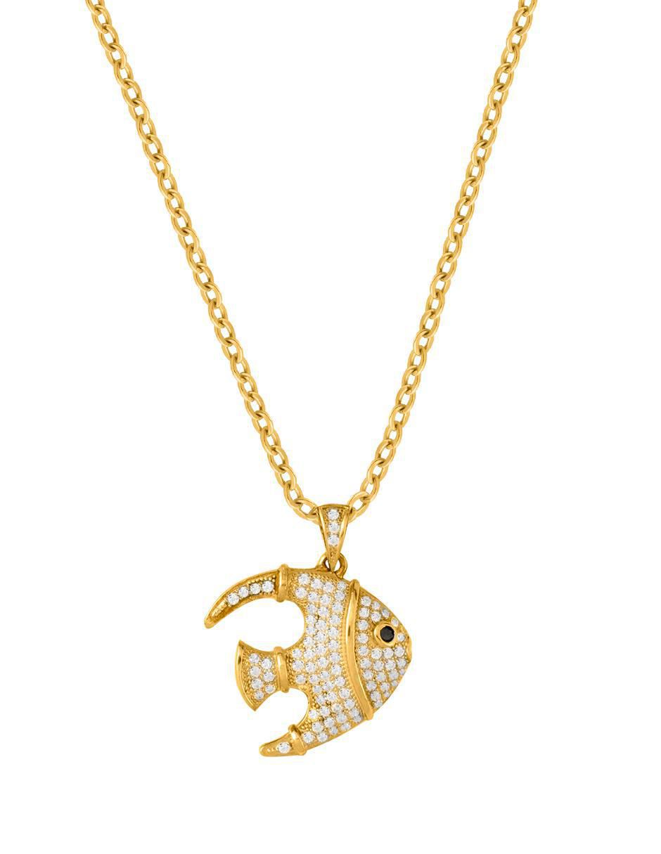 Collar con dije de peces 18 K