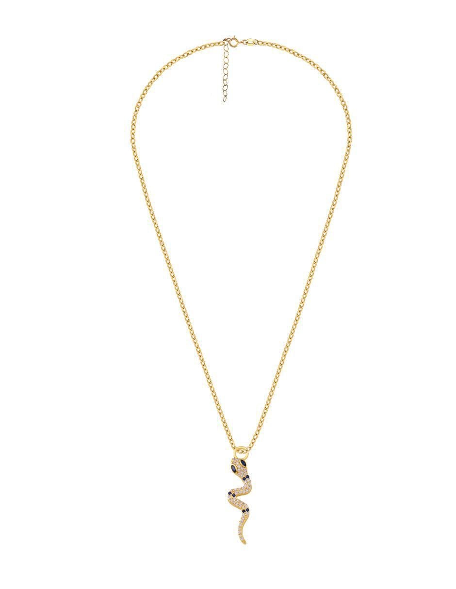 Collar con dije de serpiente 18 K 3