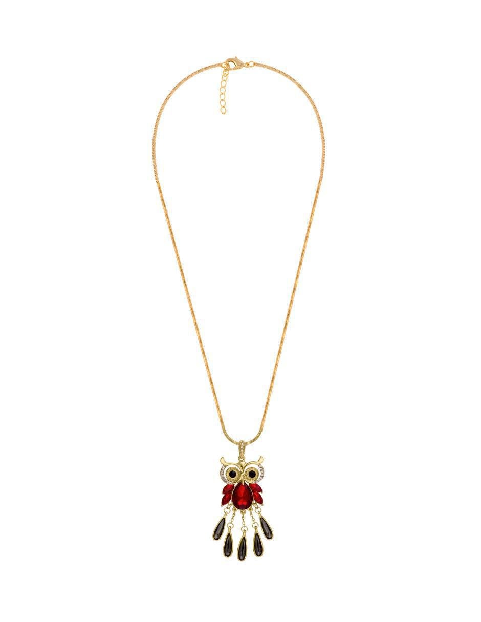 Collar con dije búho 18 K 2
