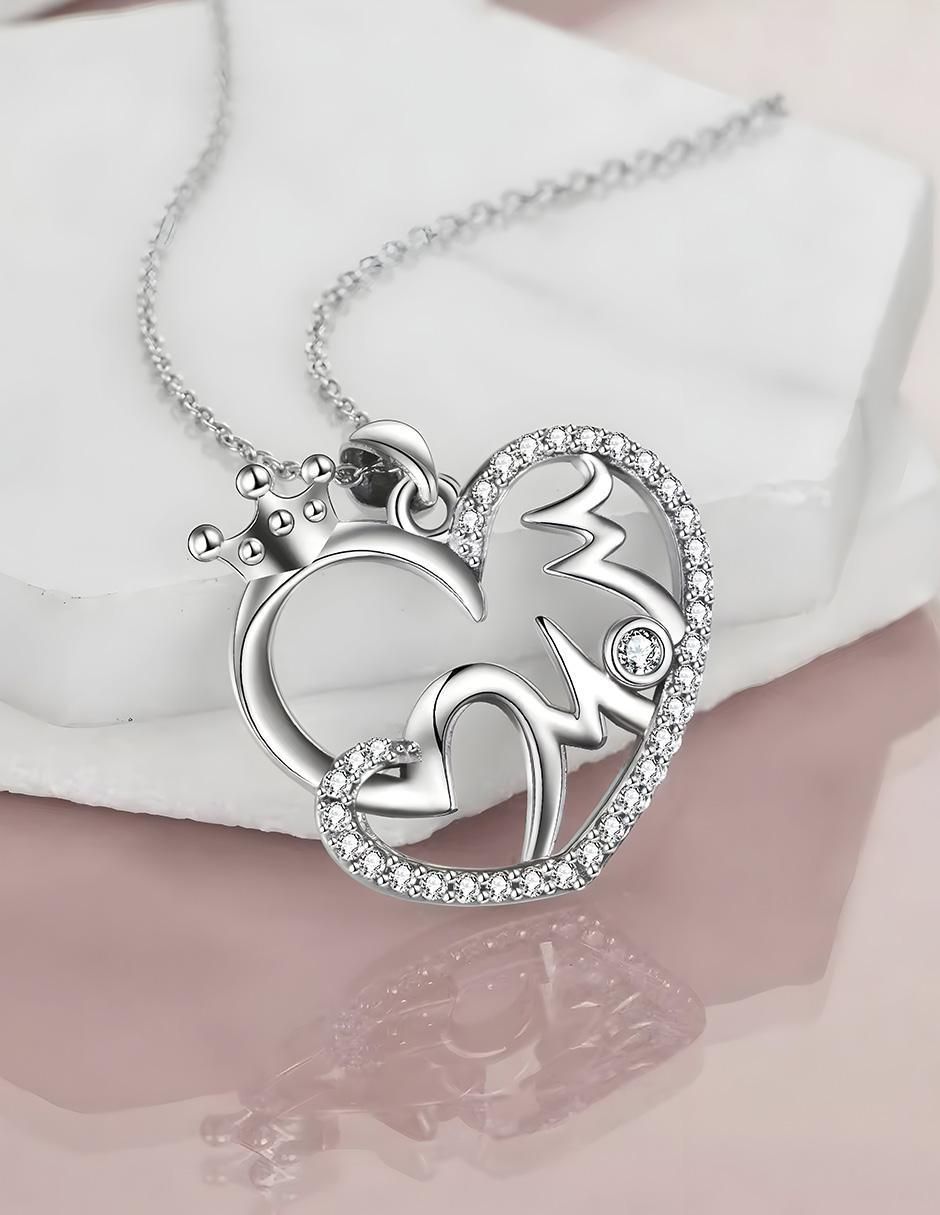 Collar de corazón de plata P 925 4