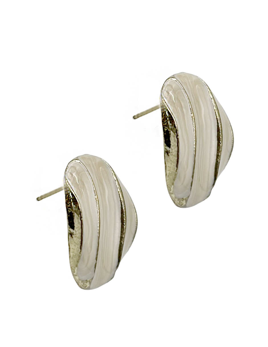 Aretes cortos circulares con acabado esmaltado 4