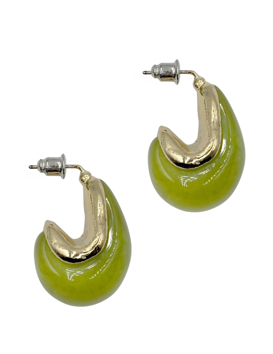 Aretes largos de gota con acabado brillante 3
