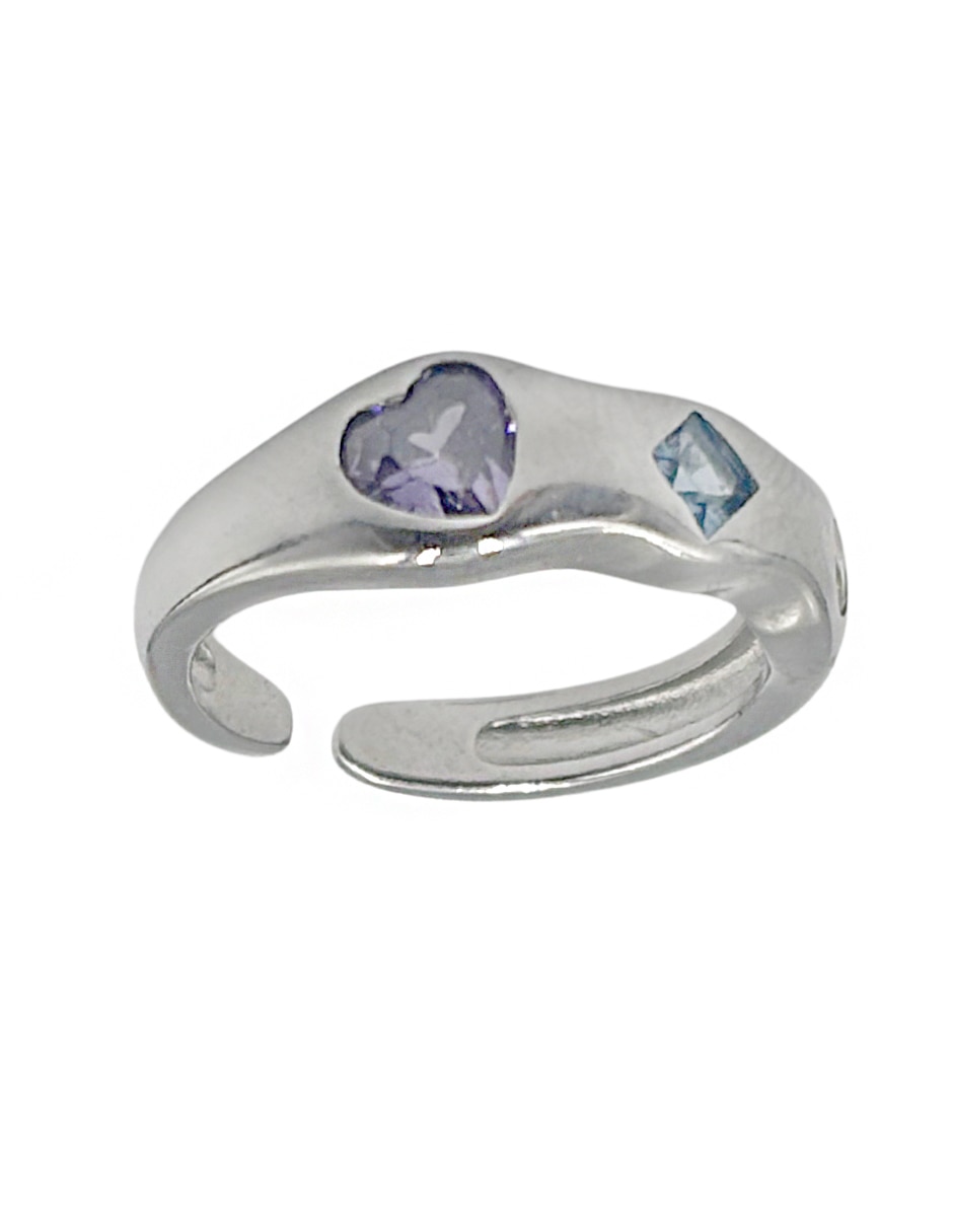 Anillo "de (si aplica)" ondulada sin familia no aplica sin kilataje "de" metal sin gema liso 8