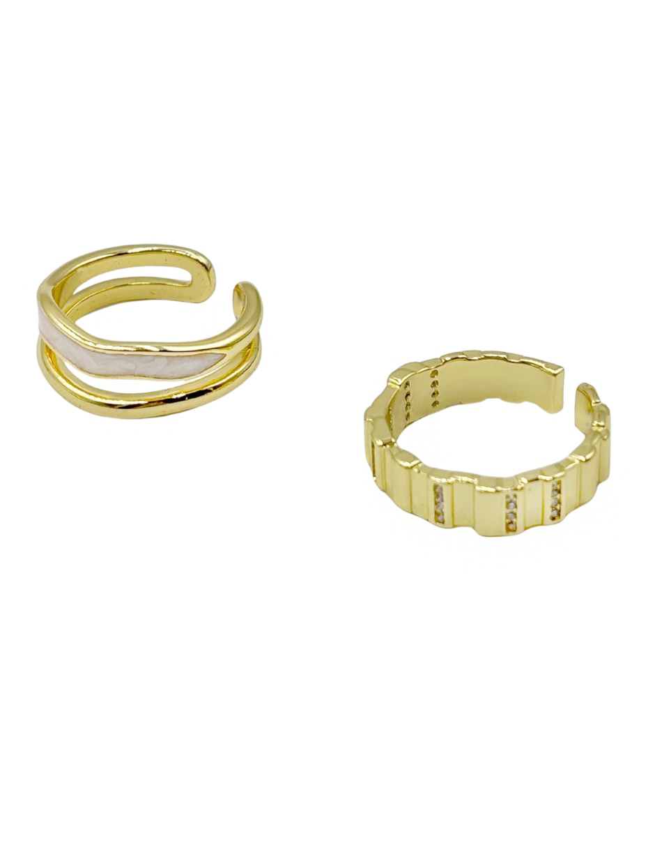 Set anillo 'de (si aplica)' irregular sin familia no aplica sin kilataje 'de' metal sin gema liso