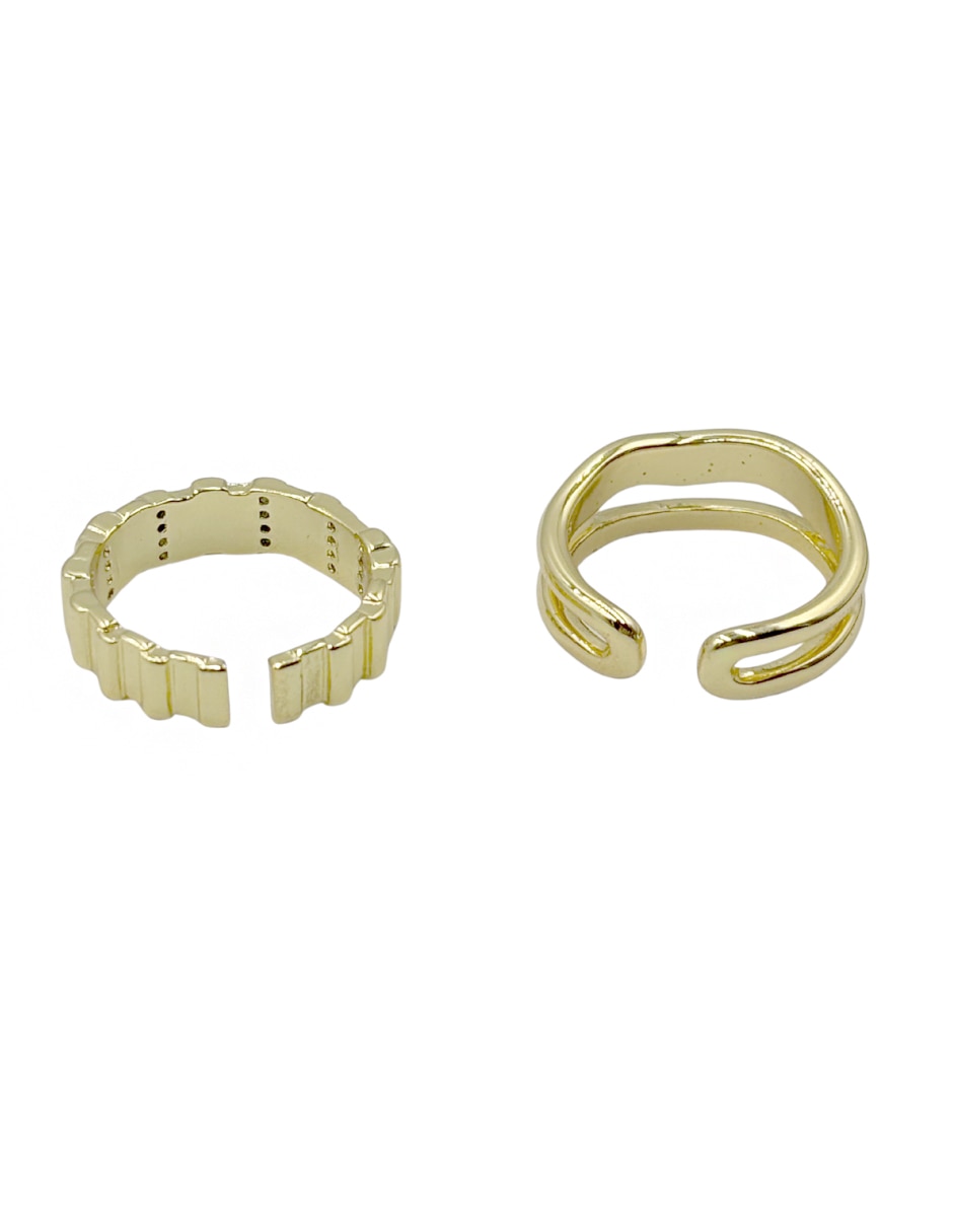 Set anillo "de (si aplica)" irregular sin familia no aplica sin kilataje "de" metal sin gema liso 7