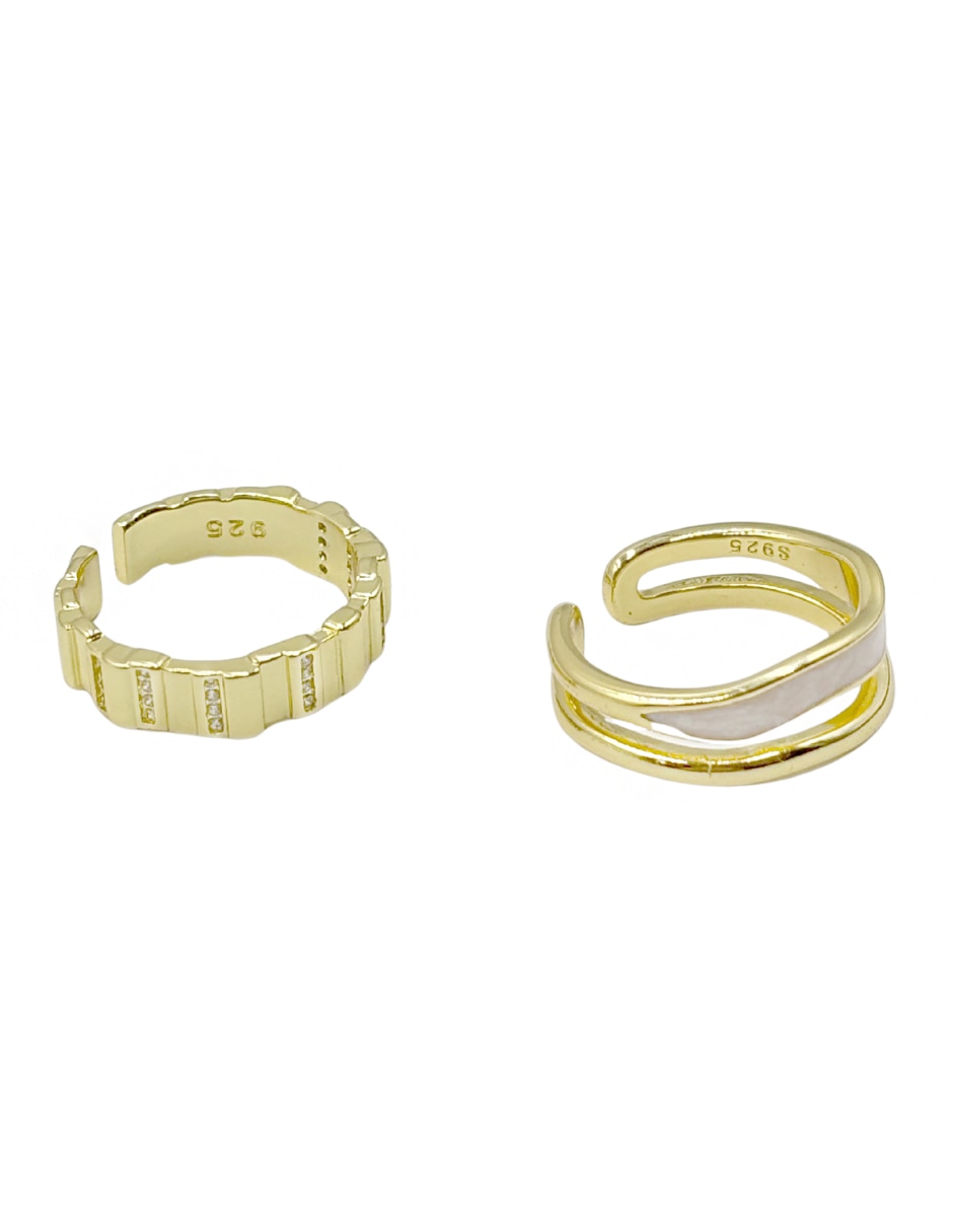 Set anillo "de (si aplica)" irregular sin familia no aplica sin kilataje "de" metal sin gema liso 8