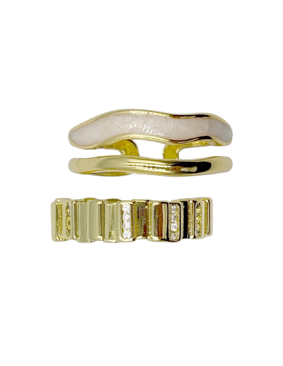 Set anillo "de (si aplica)" irregular sin familia no aplica sin kilataje "de" metal sin gema liso 6