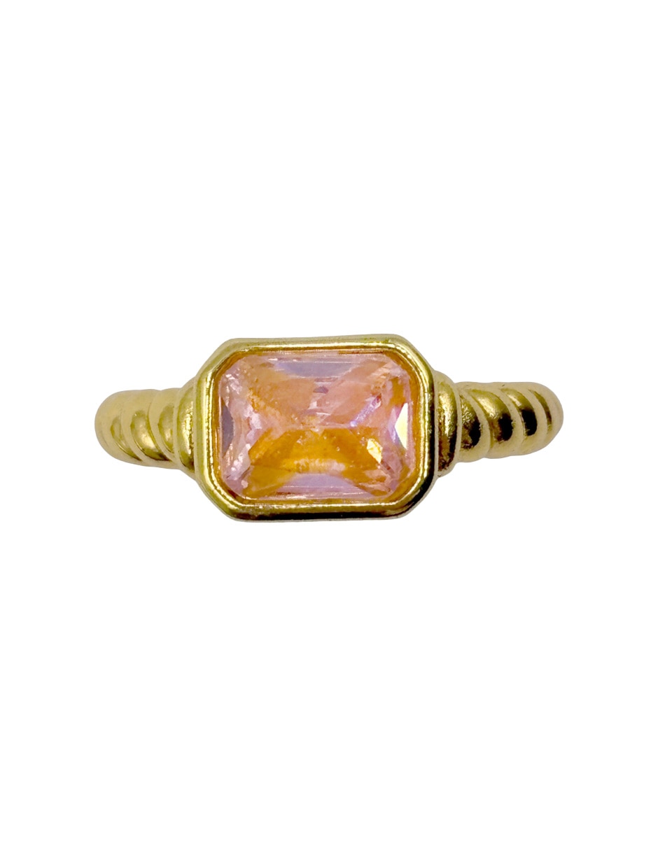 Anillo rectangular brillante 6