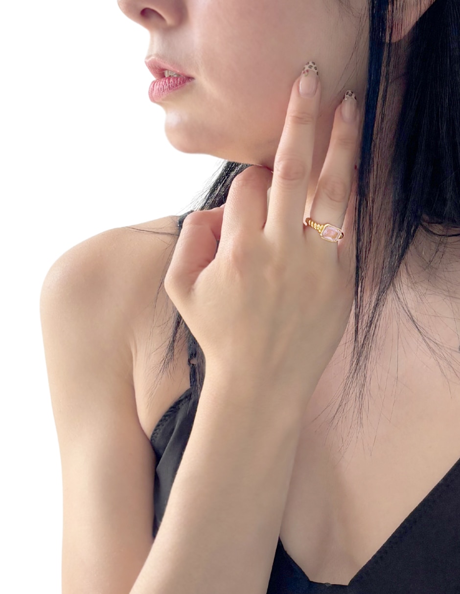 Anillo rectangular brillante 5
