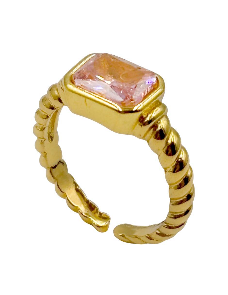 Anillo rectangular brillante 8
