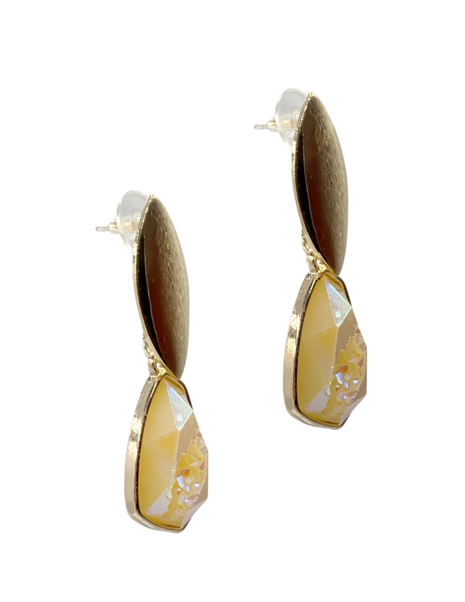 Aretes largos con acabado diamantado 2