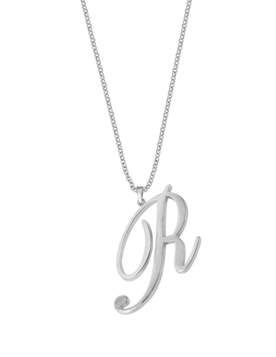 Collar con dije de letra r