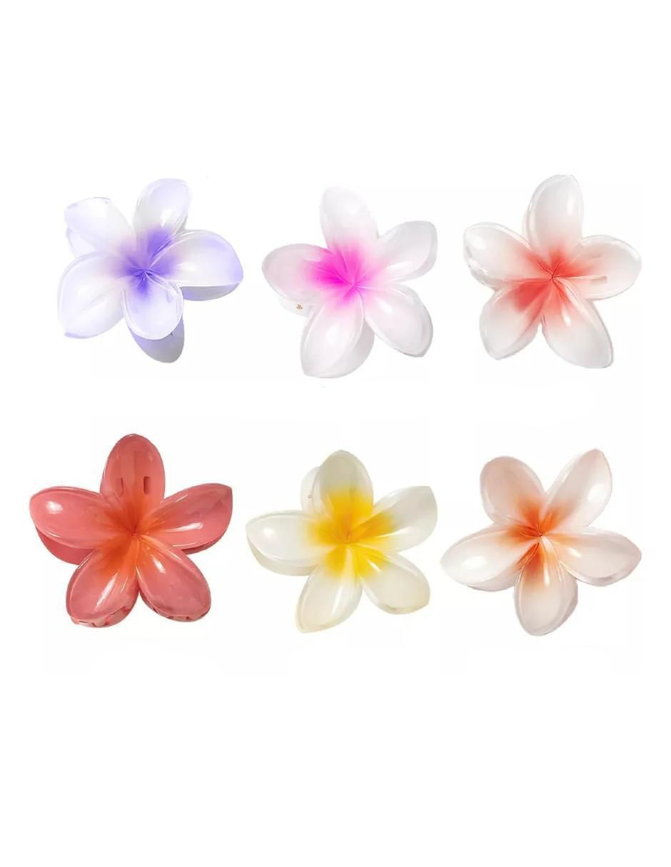 Set de pinzas para el cabello de plástico Flores