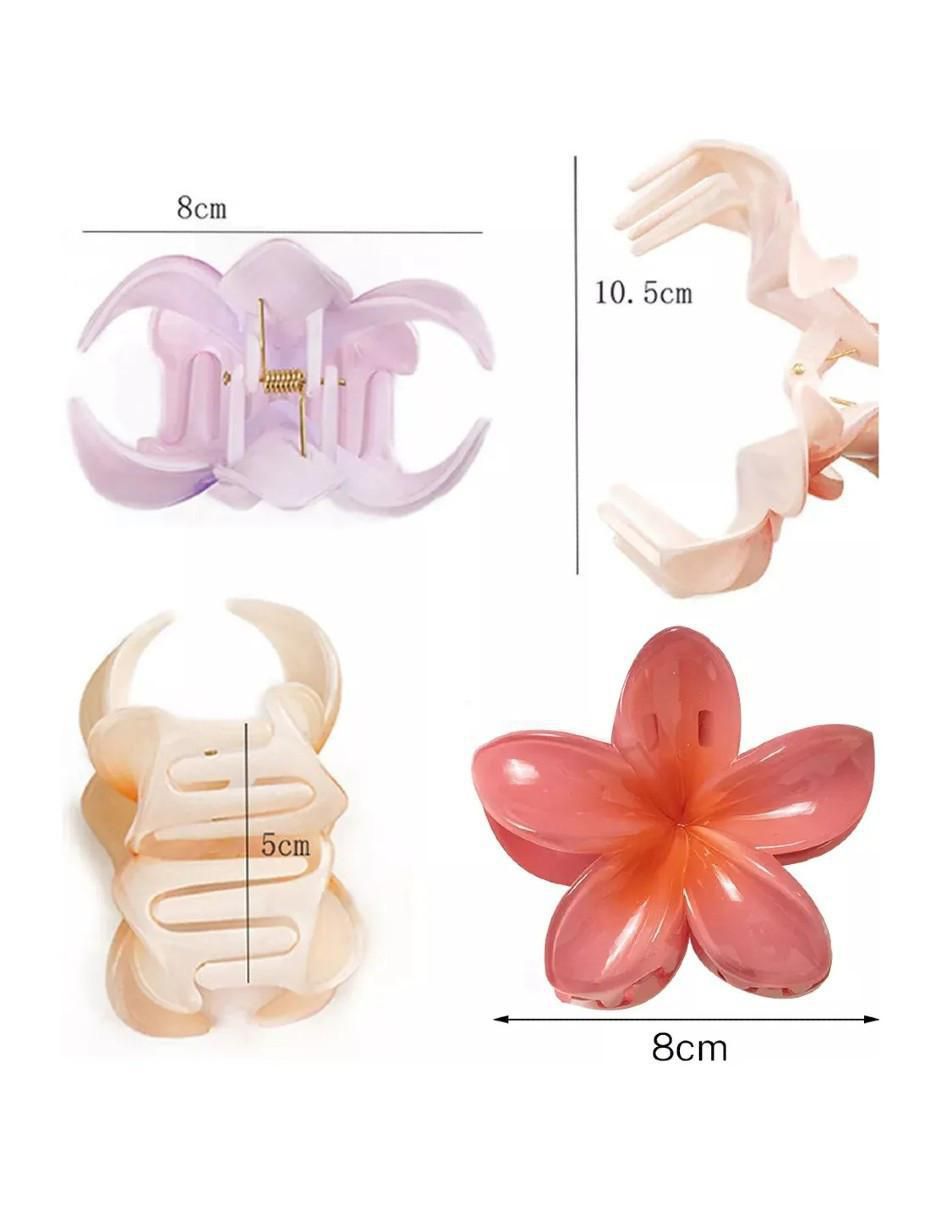Set de pinzas para el cabello de plástico Flores 4