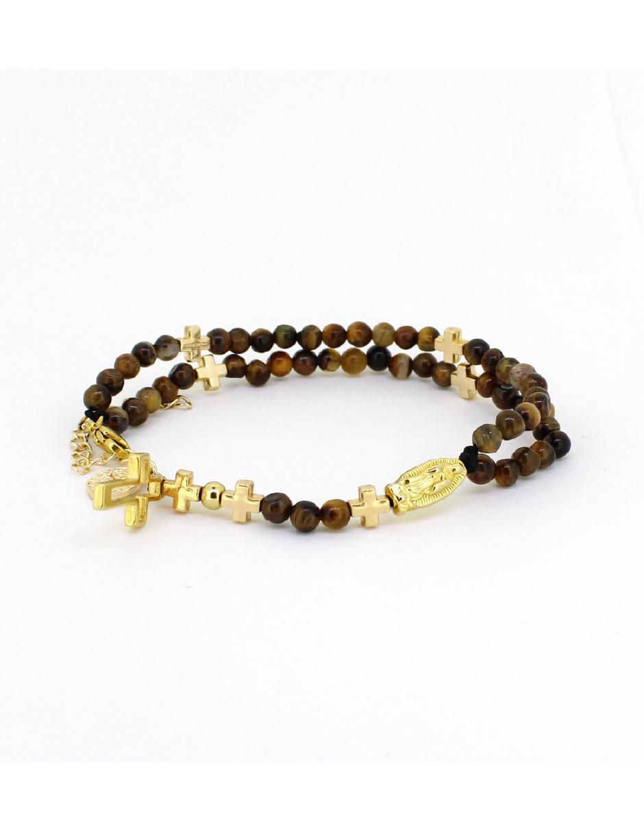 Pulsera 18 K Católica con acabado chapa de oro
