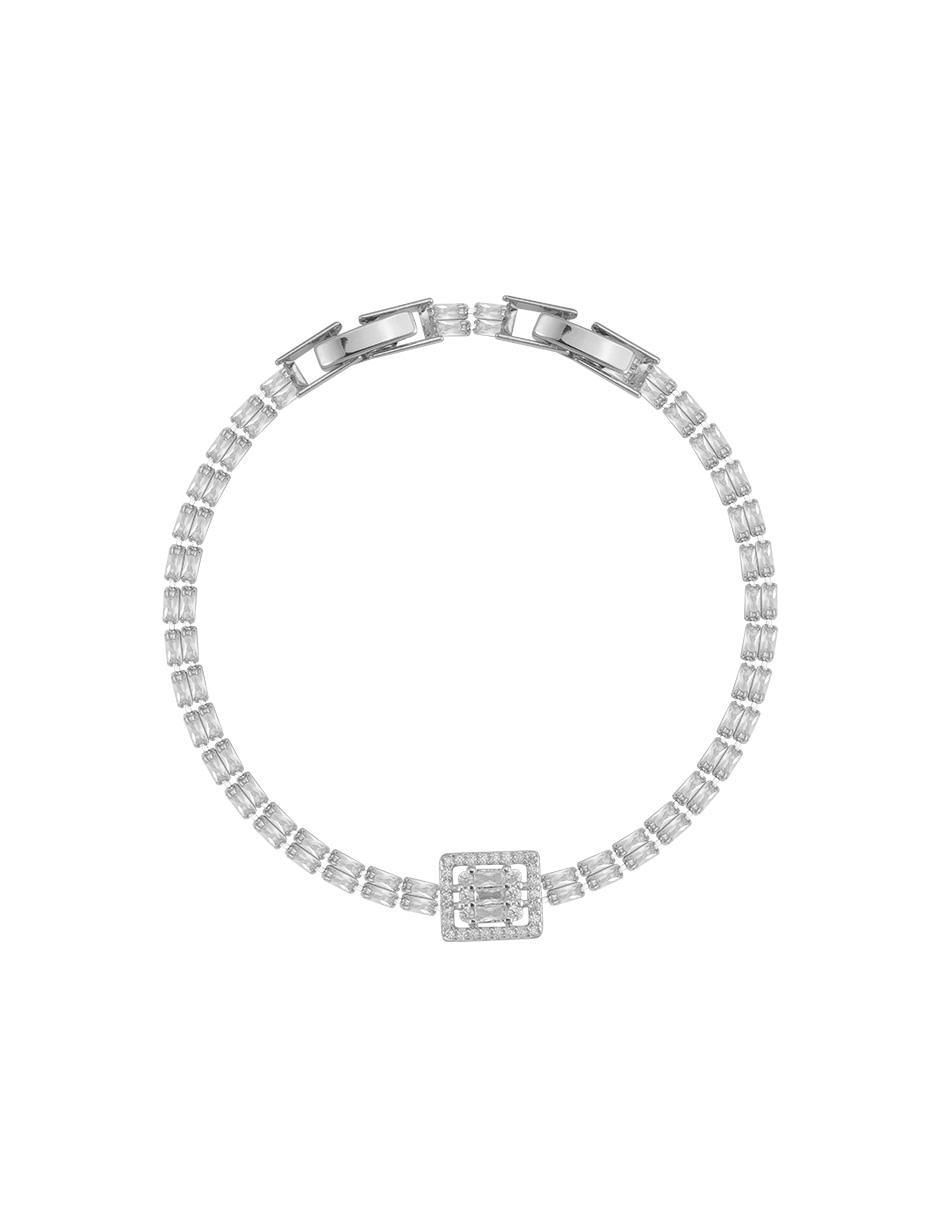 Pulsera con acabado baño rodio