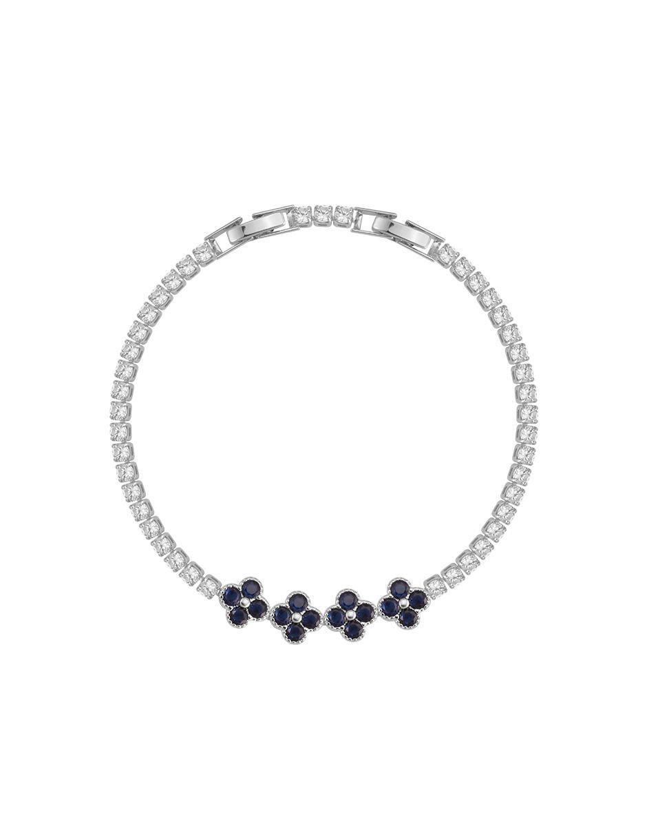 Pulsera con acabado baño rodio 1