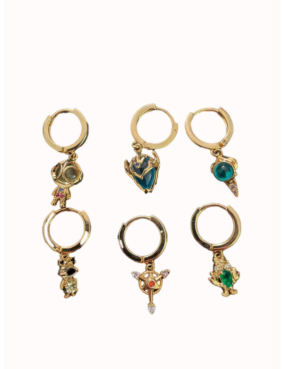 Set de aretes Spider-Man Superhéroes con acabado pulido zirconia cúbica