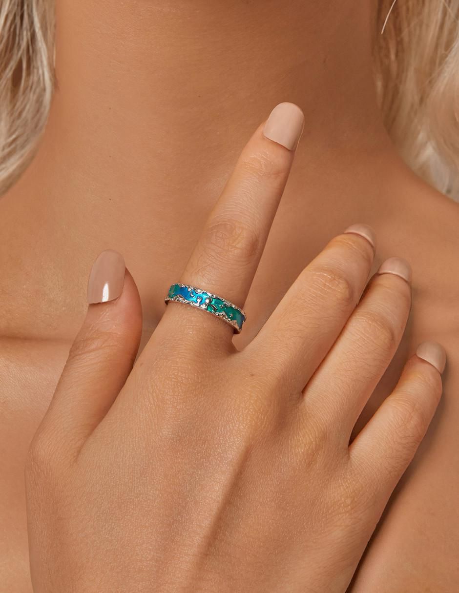Anillo geométrico Beauty P 925 de plata pulido 2