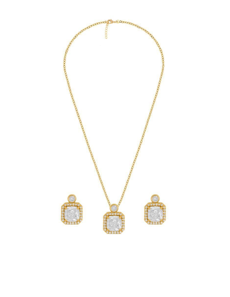 Aretes y collar zirconia