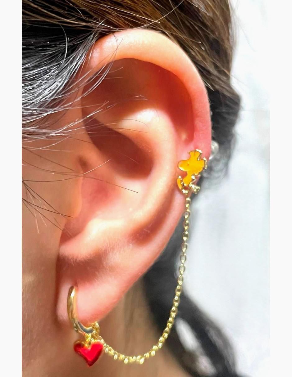 Set de aretes Snoopy Peanuts con acabado pulido zirconia cúbica 4