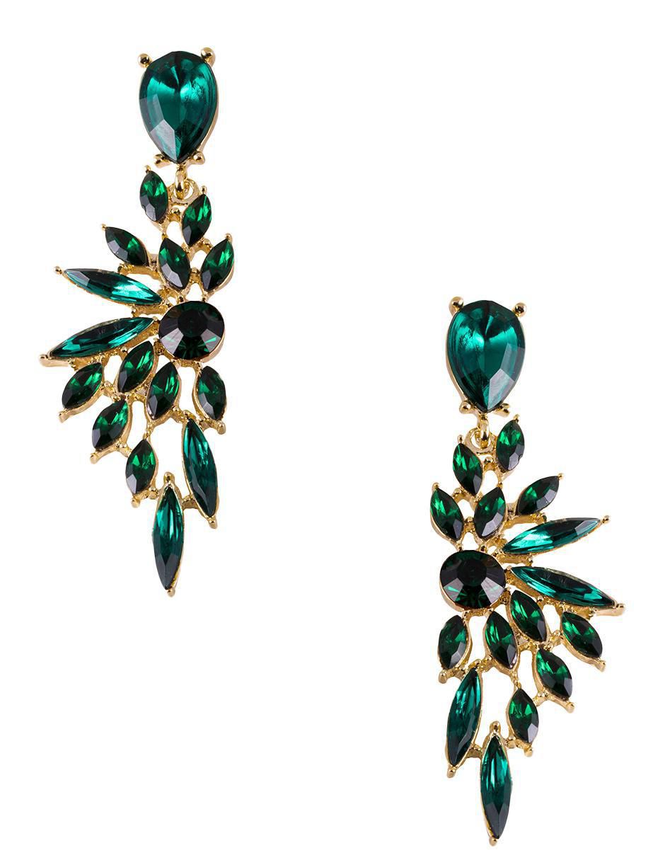 Aretes de alas 18 K con acabado chapa de oro cristal