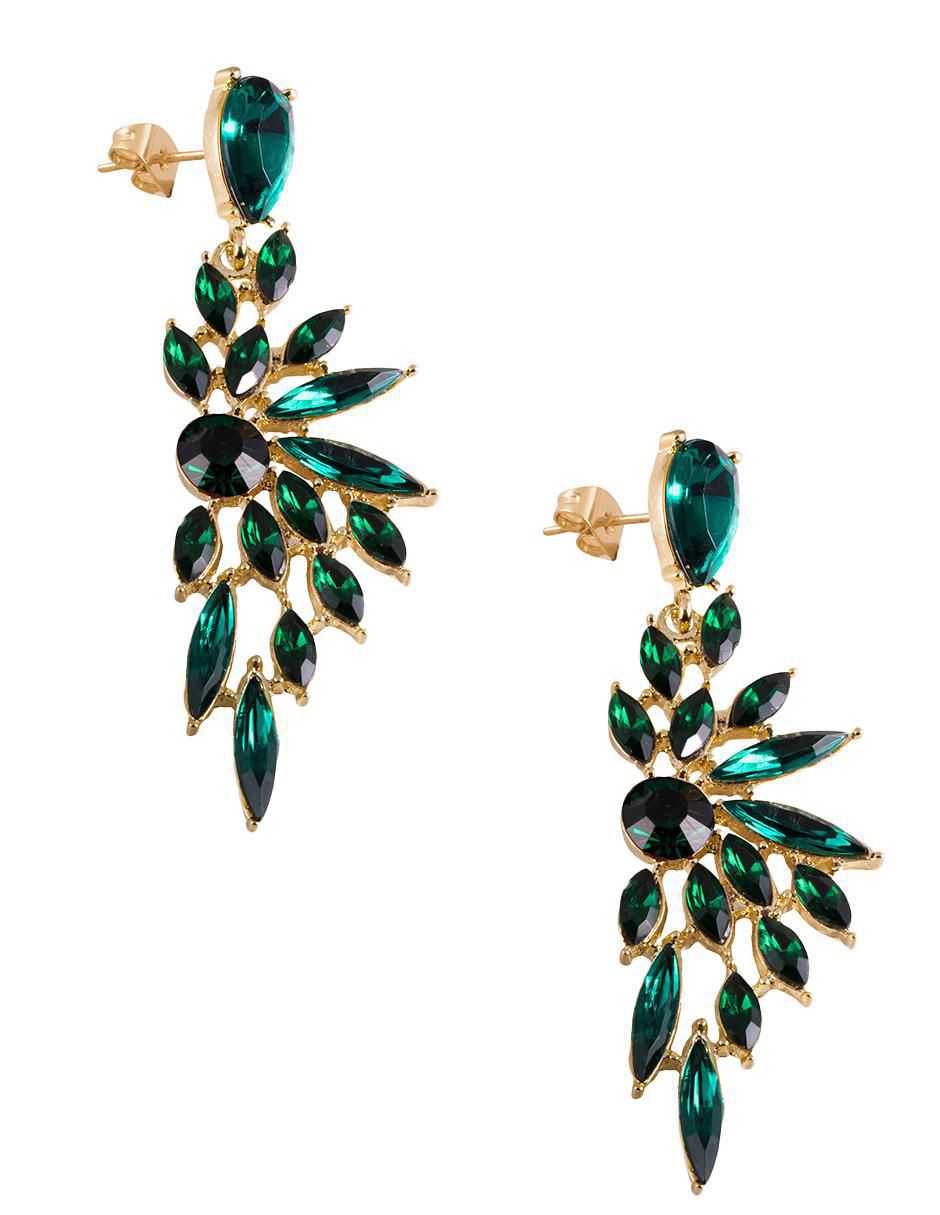 Aretes de alas 18 K con acabado chapa de oro cristal 3