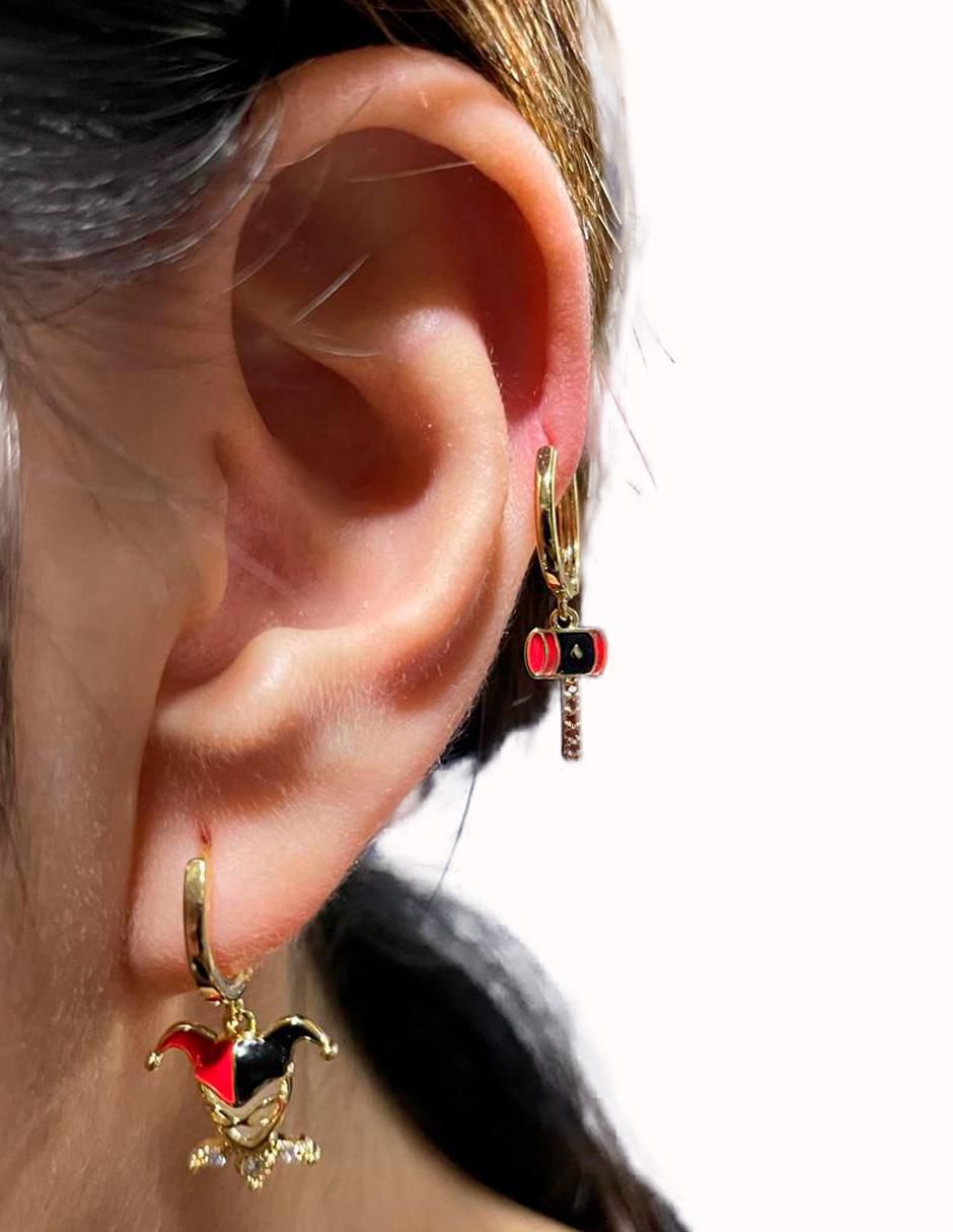 Set de aretes Joker con acabado pulido zirconia cúbica 3