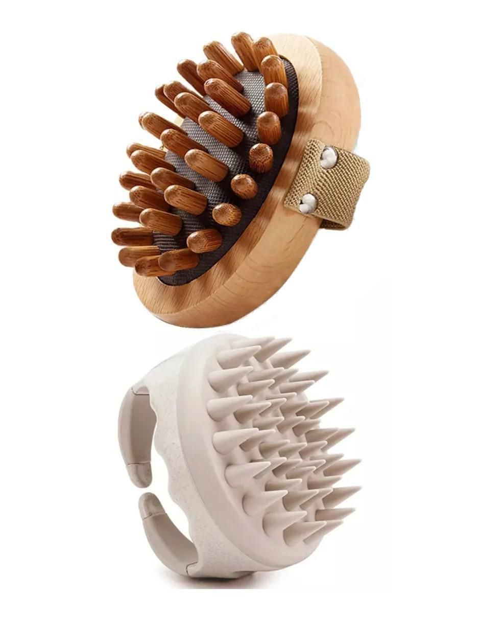 Set cepillo para cabello de madera
