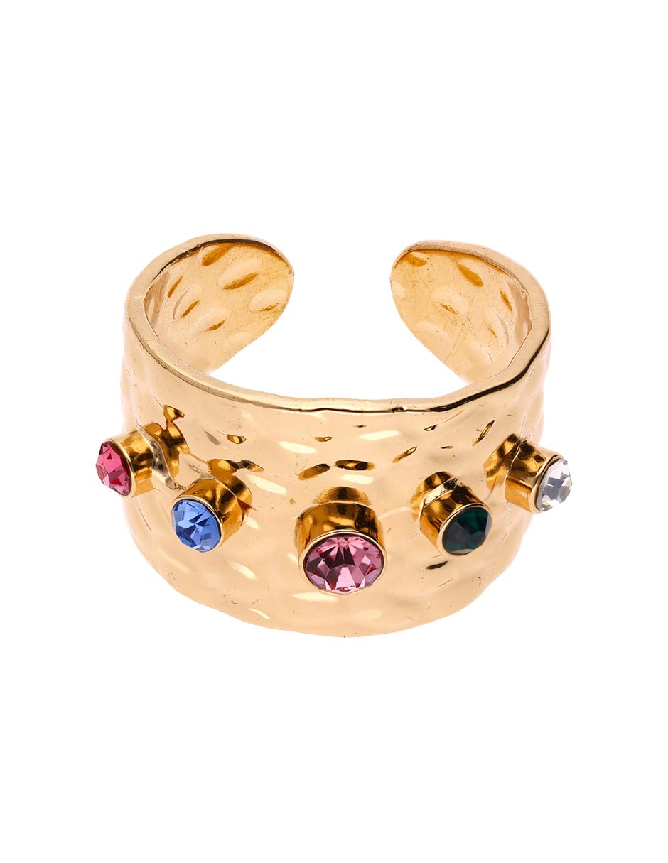 Anillo semicircular brillante