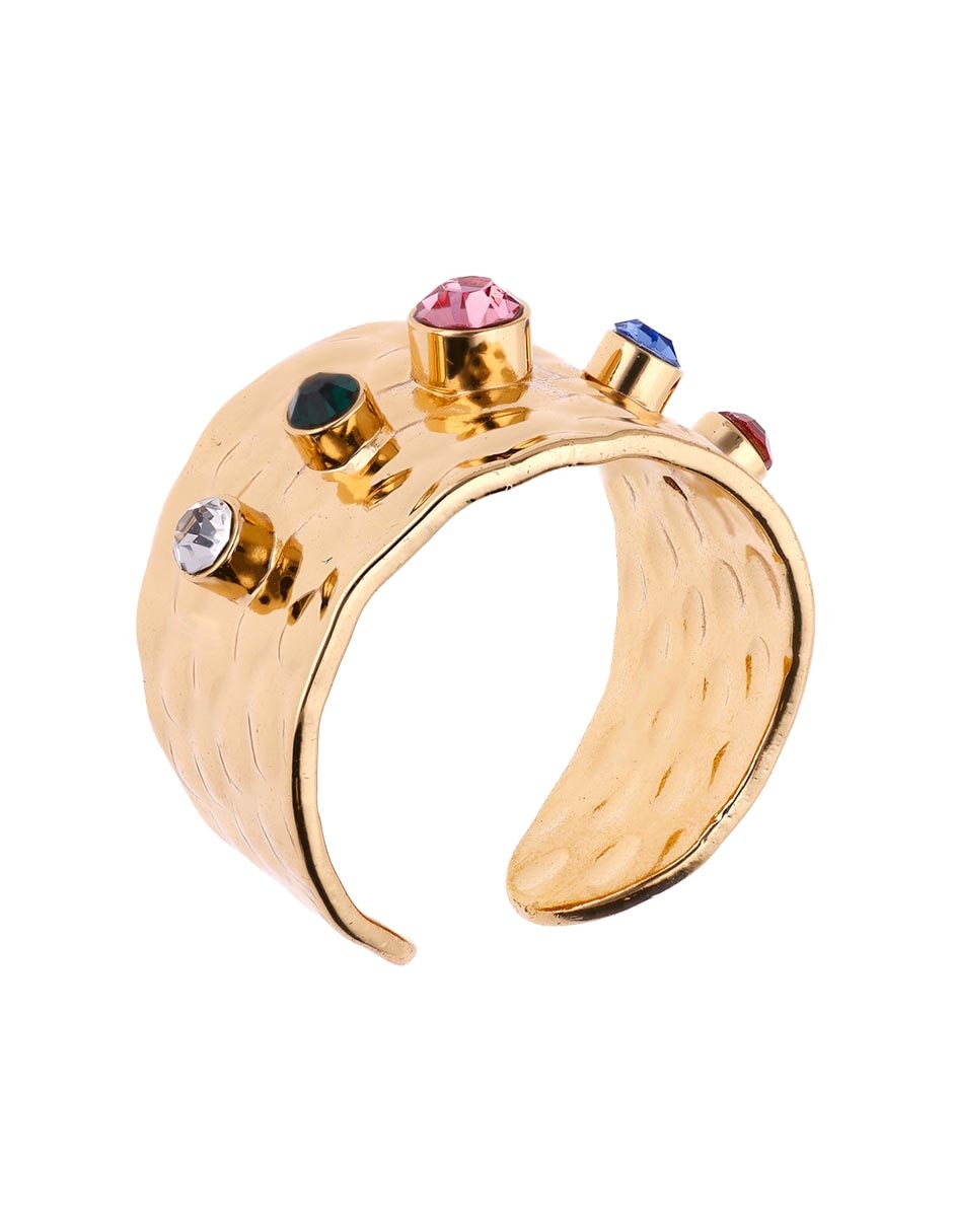 Anillo semicircular brillante 3